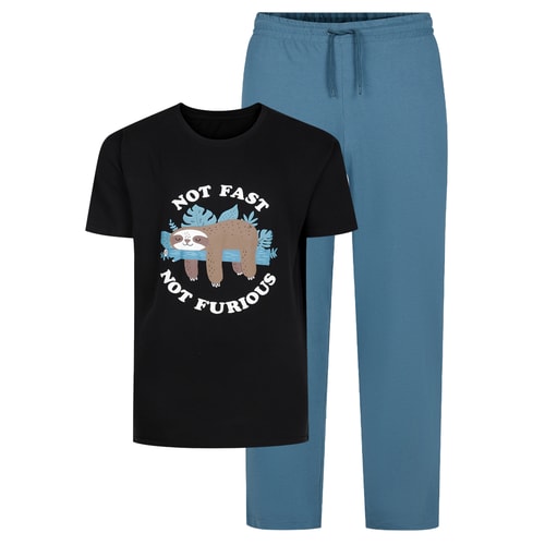 Bigdude Not Fast Not Furious PJ Set Black/Petrol